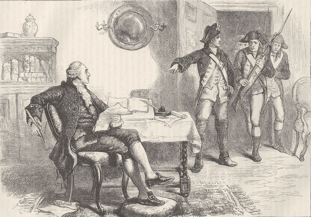 POLITICS. Arrest of William Franklin c1880 old antique vintage print picture